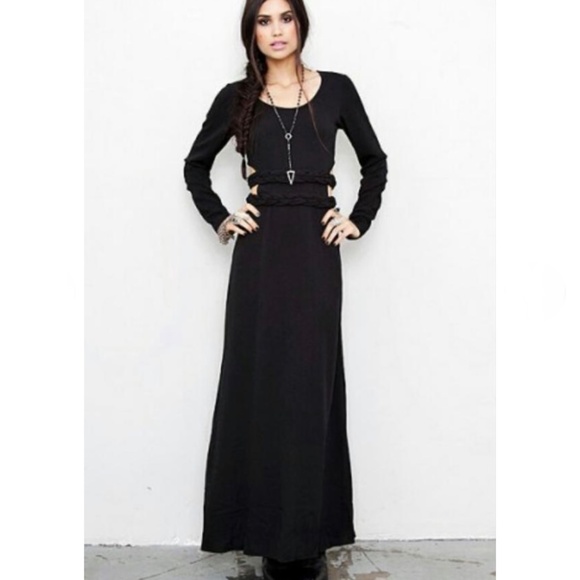 NWT For Love & Lemons XS S Black Cutout Unworldly Maxi Dress - Picture 3 of 6